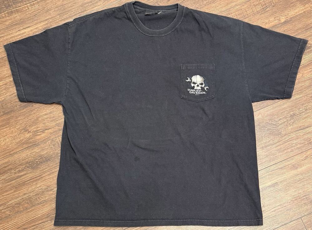 Vintage 2006 Harley Davidson Myrtle Beach SC Skull Pocket T Shirt Mens XL